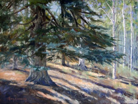 Large Original oil painting impressionist realism "The Majority of One", Forest 18 x 24